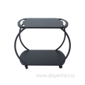 2-Tier Metal Oval Rolling Cart for Outdoor/Indoor